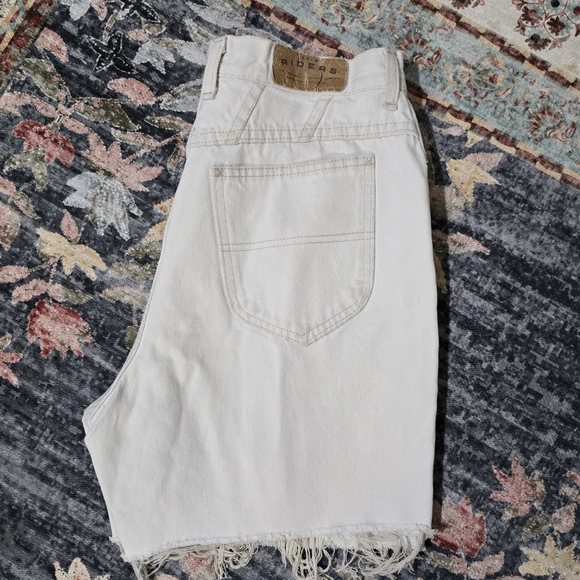 Vintage Rider Cut Off Long White Denim Jorts Shorts - Picture 4 of 4